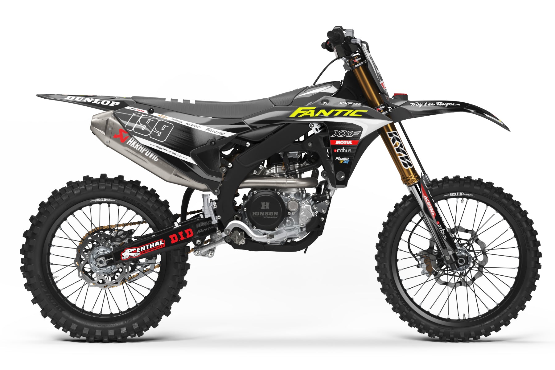 Black and clearance gold dirt bike